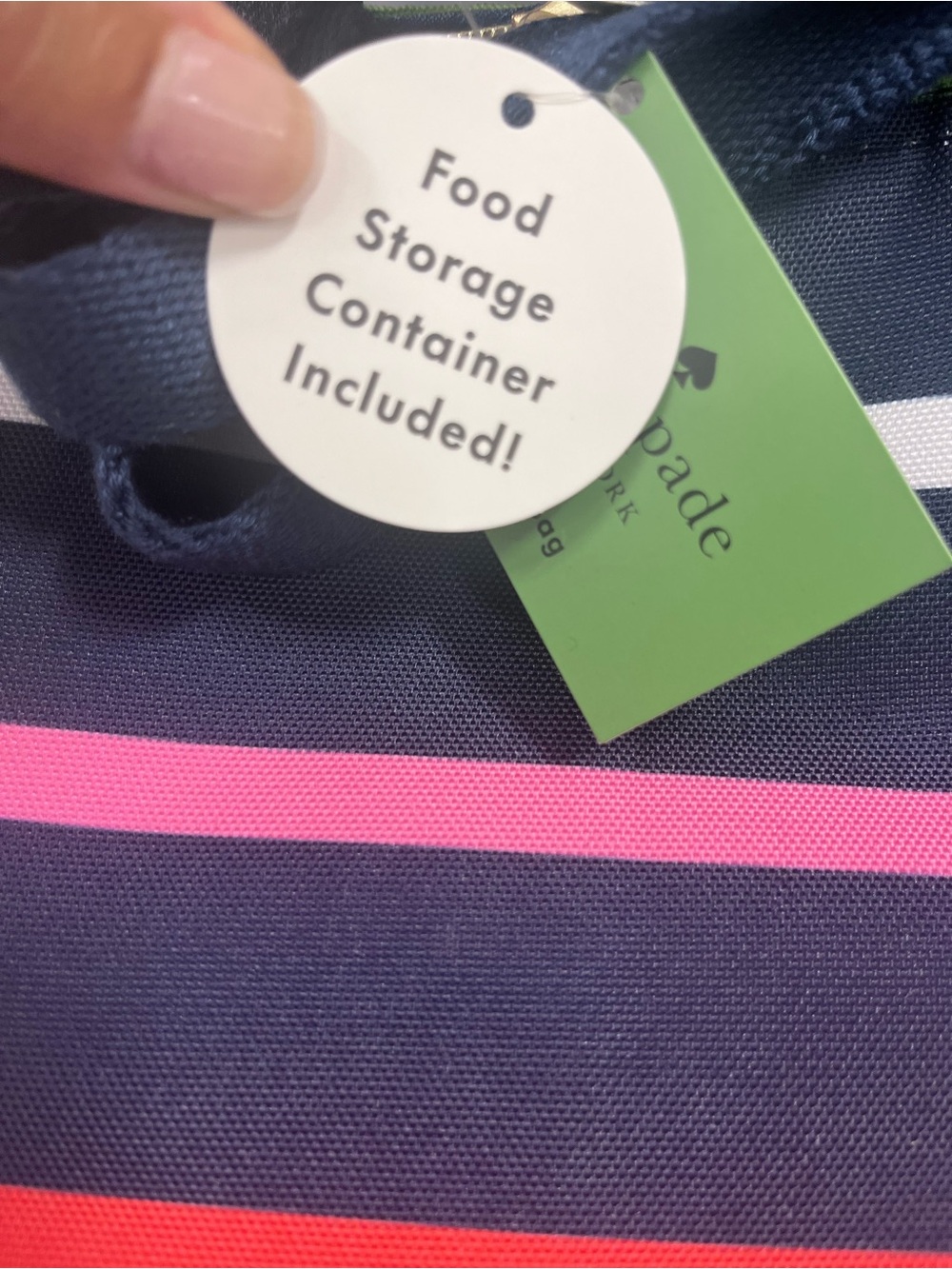 Kate spade striped navy blue lunch box lot food storage trendy viral Sunny day - Picture 3 of 3